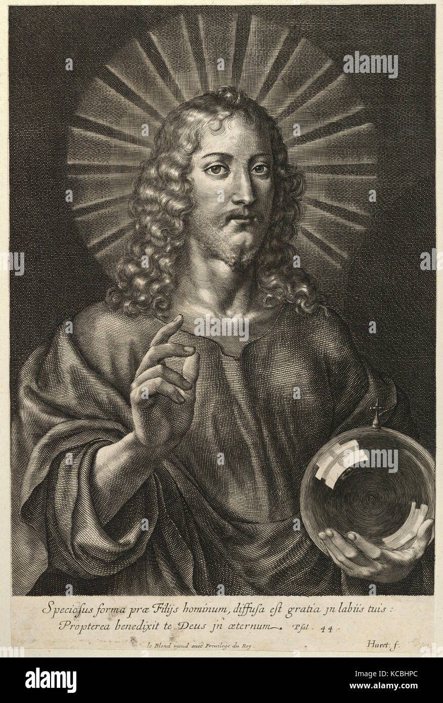 Zeichnungen und Drucke, Drucken, der Retter mit der Weltkugel in der Hand, Künstler, Verleger, Grégoire Huret, Le Blond, Französisch, Lyon Stockfoto