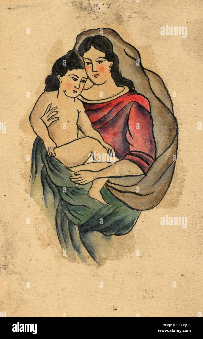 Zeichnungen und Drucke, Zeichnungen Ephemera, Tattoo Design mit Madonna und Kind, Künstler, Clark & Verkäufer, American Stockfoto