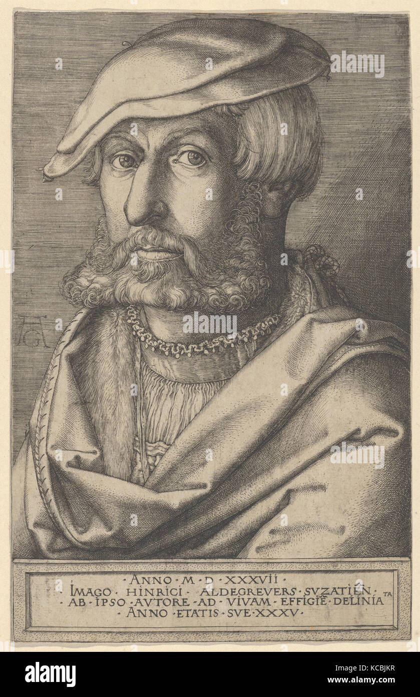 Selbstbildnis im Alter Thirty-Five, Heinrich Aldegrever, 1537 Stockfoto