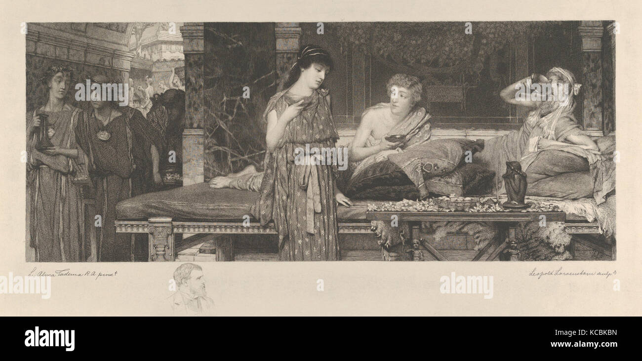 Der erste Kurs - Das Abendessen, nachdem Sir Lawrence Alma-Tadema, 1881 Stockfoto