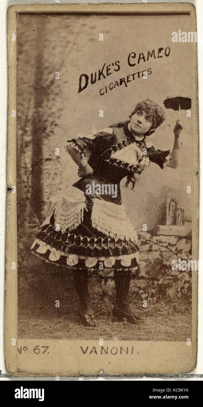 Zeichnungen und Drucke, Foto, Karte Nr. 67, Miss Vanoni, von den Schauspielern und Schauspielerinnen Serie von Herzog Söhne & Co ausgestellt Stockfoto