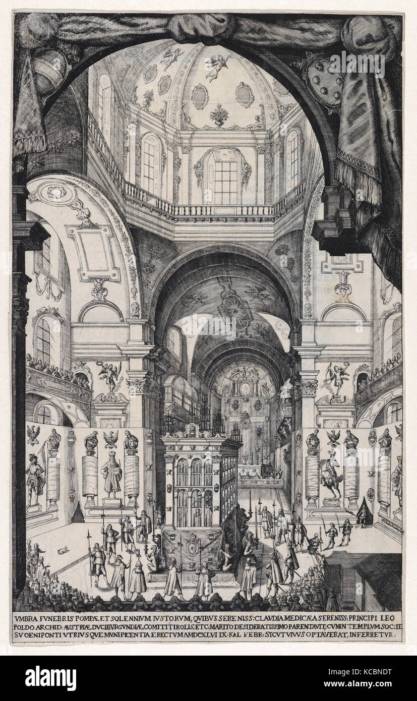 Zeichnungen und Drucke, Drucken, Fete, Ornament & Architektur, katafalk von Leopold, Erzherzog von Österreich, Künstler, Wilhelm Frommer Stockfoto