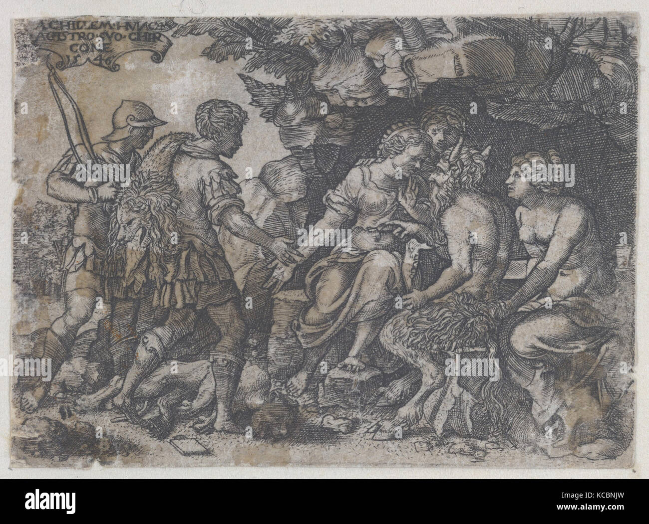 Rückwärts Kopieren der Thetis und Chiron, nach Georg Pencz, 1546 Stockfoto