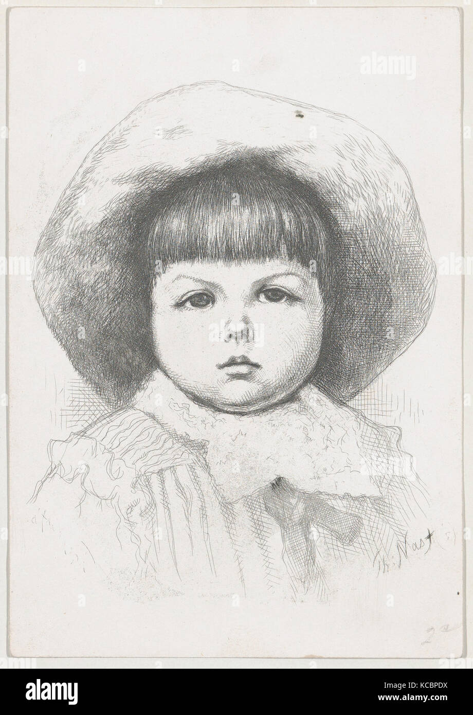 Porträt eines Kindes (Cyril Nast?), Thomas Nast, nach 1879 Stockfoto