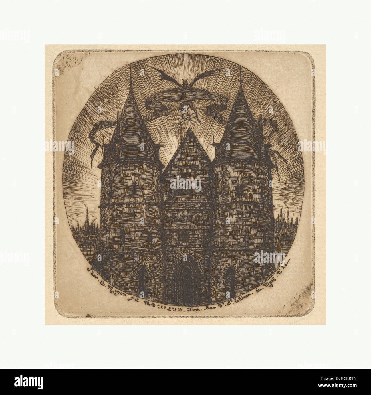 Alte Tor des Palastes von Gerechtigkeit, Charles Meryon, 1854 Stockfoto