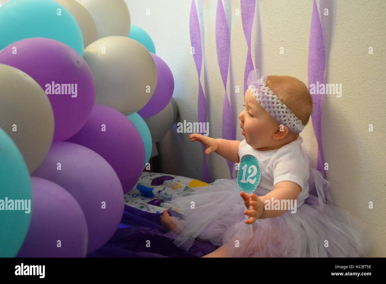 12 Monate altes Baby girl Stockfoto