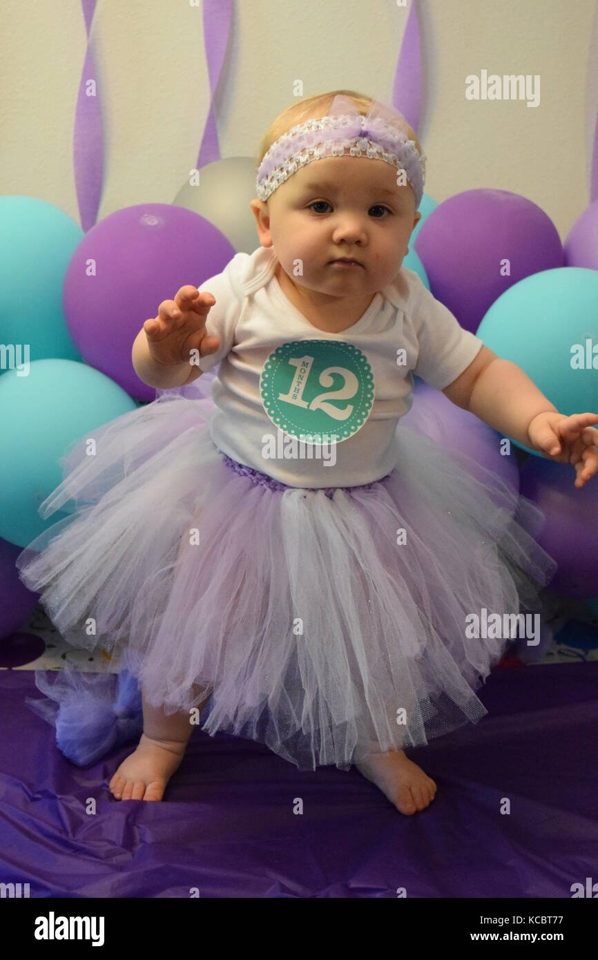 12 Monate altes Baby girl Stockfoto
