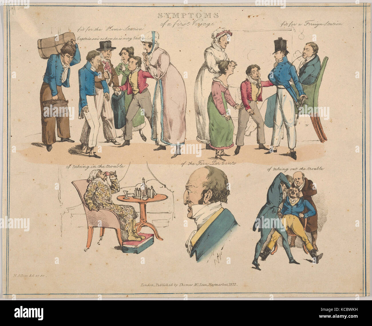 Symptome einer ersten Reise, Henry Thomas Alken, 1822 Stockfoto