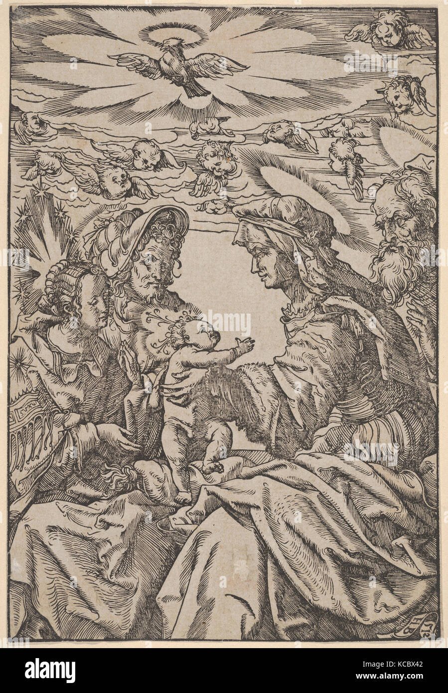 Die Heilige Familie mit der Hl. Anna und Hl. Joachim, Hans Burgkmair, 1512 Stockfoto