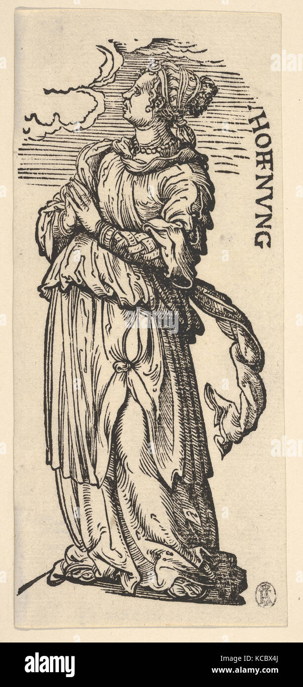 Hoffnung (Hoffnung), von der die sieben Tugenden, Hans Burgkmair Stockfoto