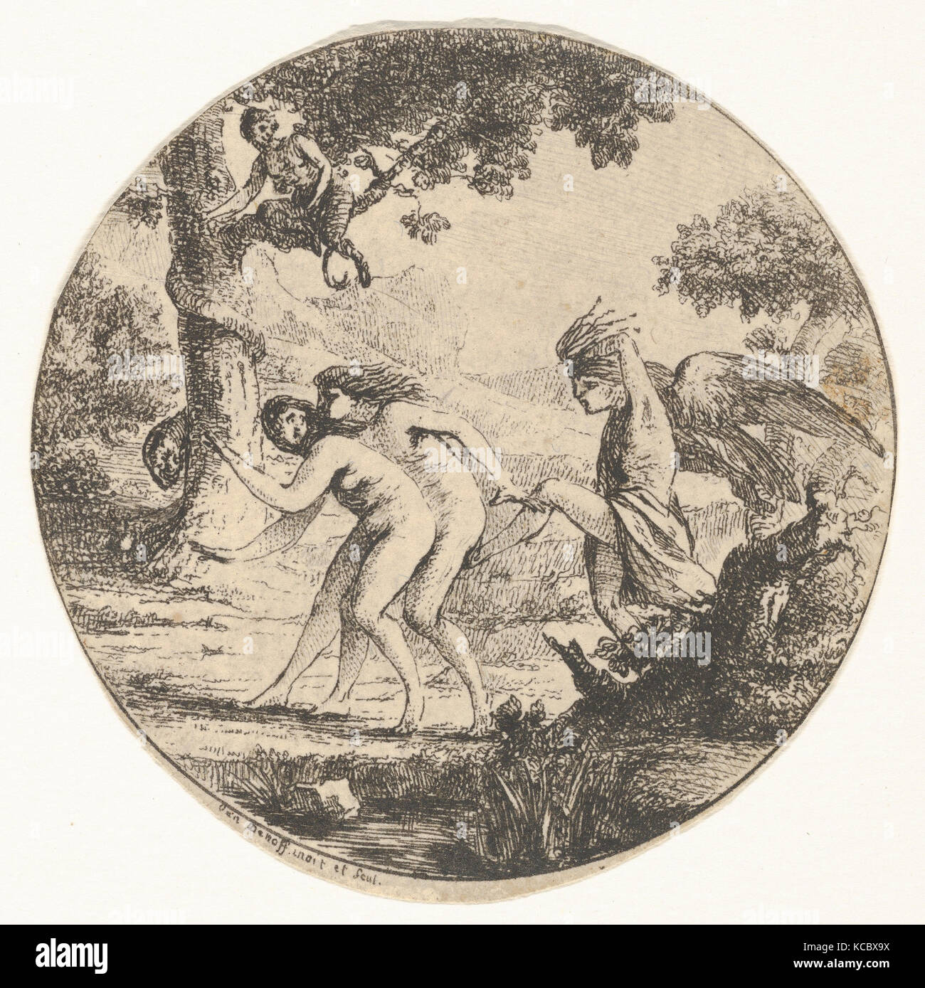 Adam und Eva aus dem Paradies vertrieben, Baron Dominique Vivant Denon, 18. - 19. Jahrhundert Stockfoto