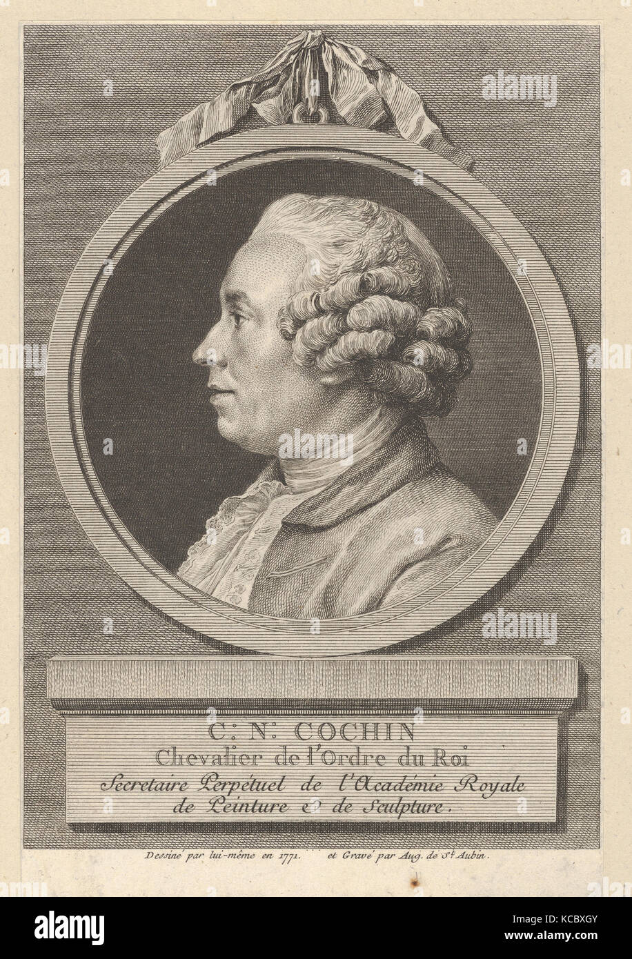 Portrait von Charles-Nicolas Cochin II, Augustin de Saint-Aubin, 1771 Stockfoto