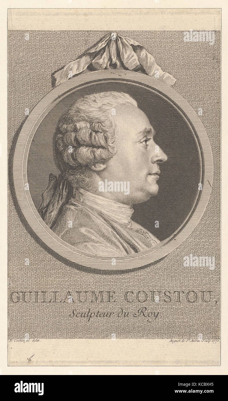 Portrait von Guillaume Coustou, Augustin de Saint-Aubin, 1770 Stockfoto