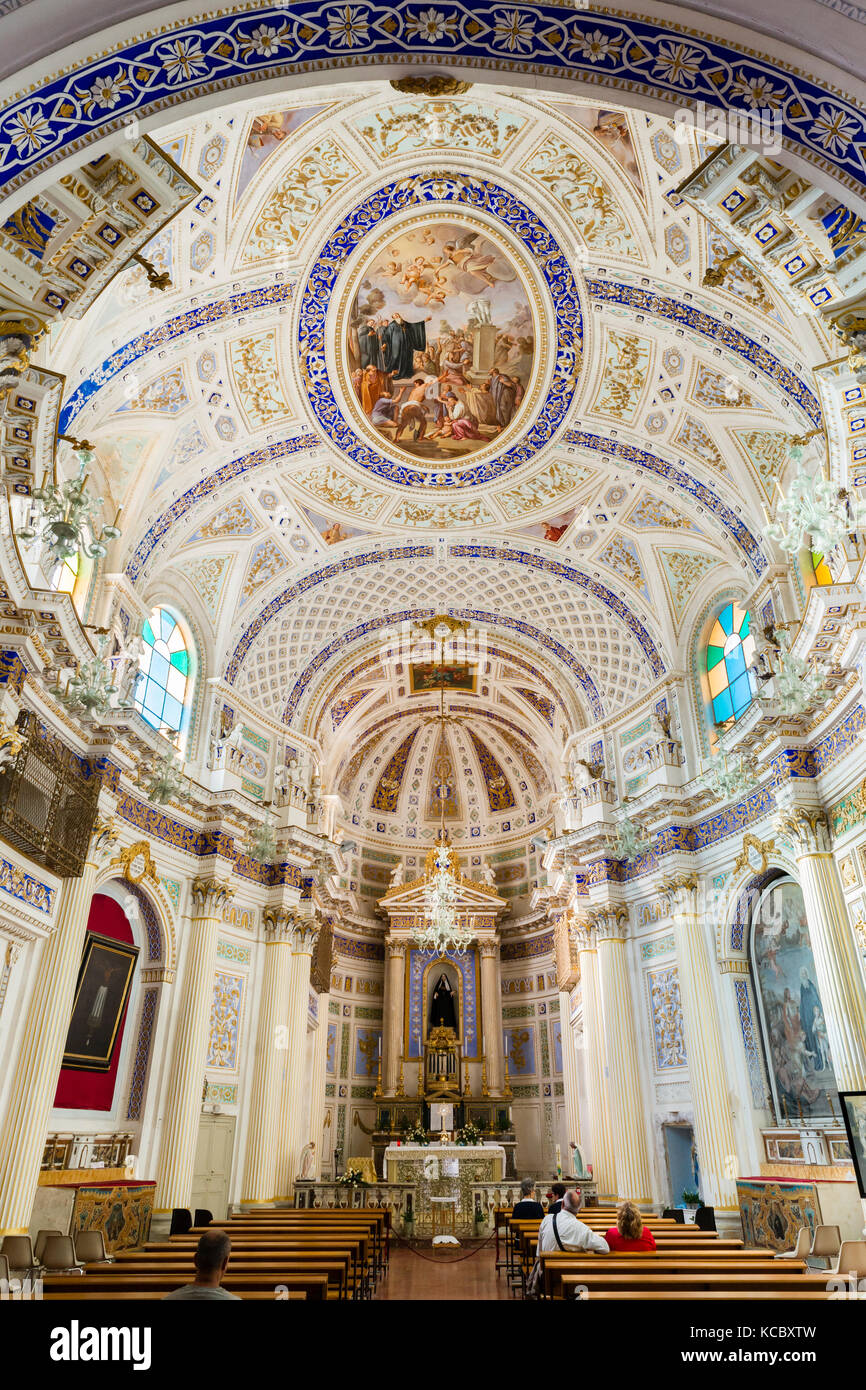 Innenraum Chiesa di San Giovanni Evangelista, Scicli, UNESCO-Weltkulturerbe, Provinz Ragusa, Sizilien, Italien Stockfoto