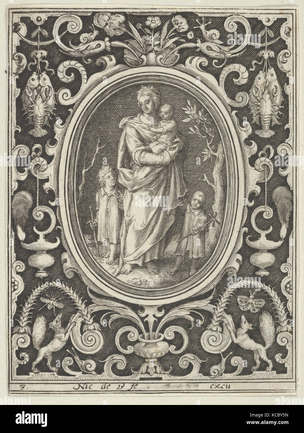 Nächstenliebe, von der Kardinaltugenden, Nicolaes de Bruyn, 1648-56 Stockfoto