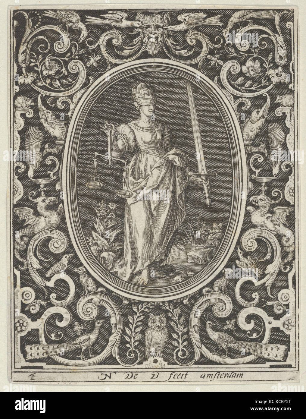 Gerechtigkeit, von der Kardinaltugenden, Nicolaes de Bruyn, 1648-56 Stockfoto