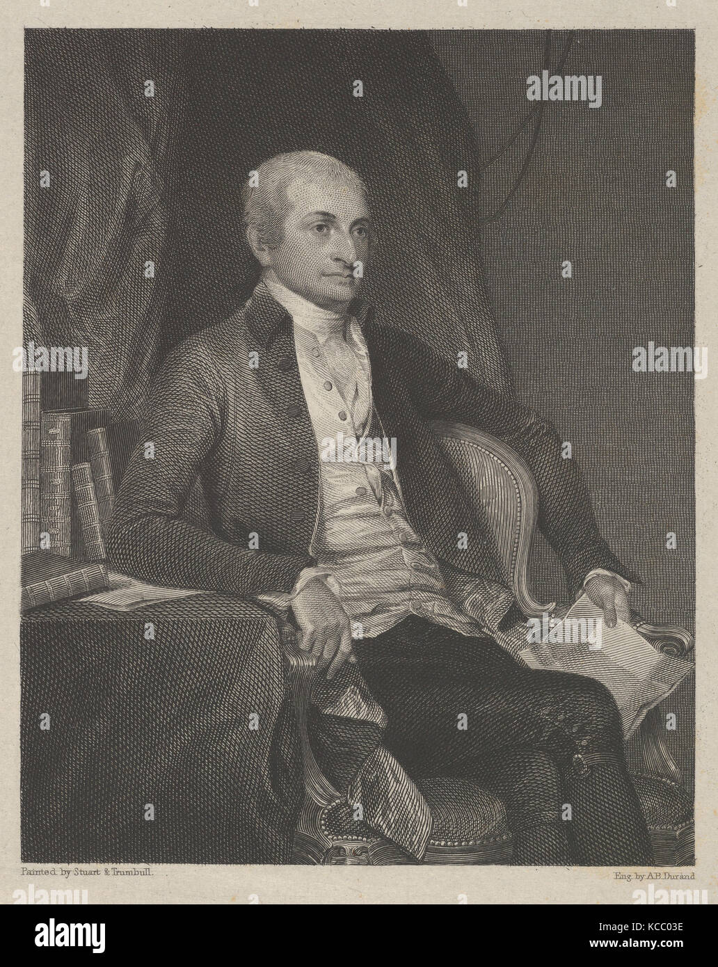 John Jay, 1834, Gravur auf Chine collé; 2. der Zustand der drei, Nachweis vor dem Namen, Platte: 9 3/4 x 6 9/16 in. (24,8 x 16,7 Stockfoto