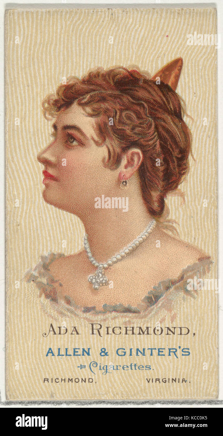 Ada Richmond, von der Welt der Schönheiten, Serie 2 (N27) auf Allen&Ginter Zigaretten, 1888 Stockfoto