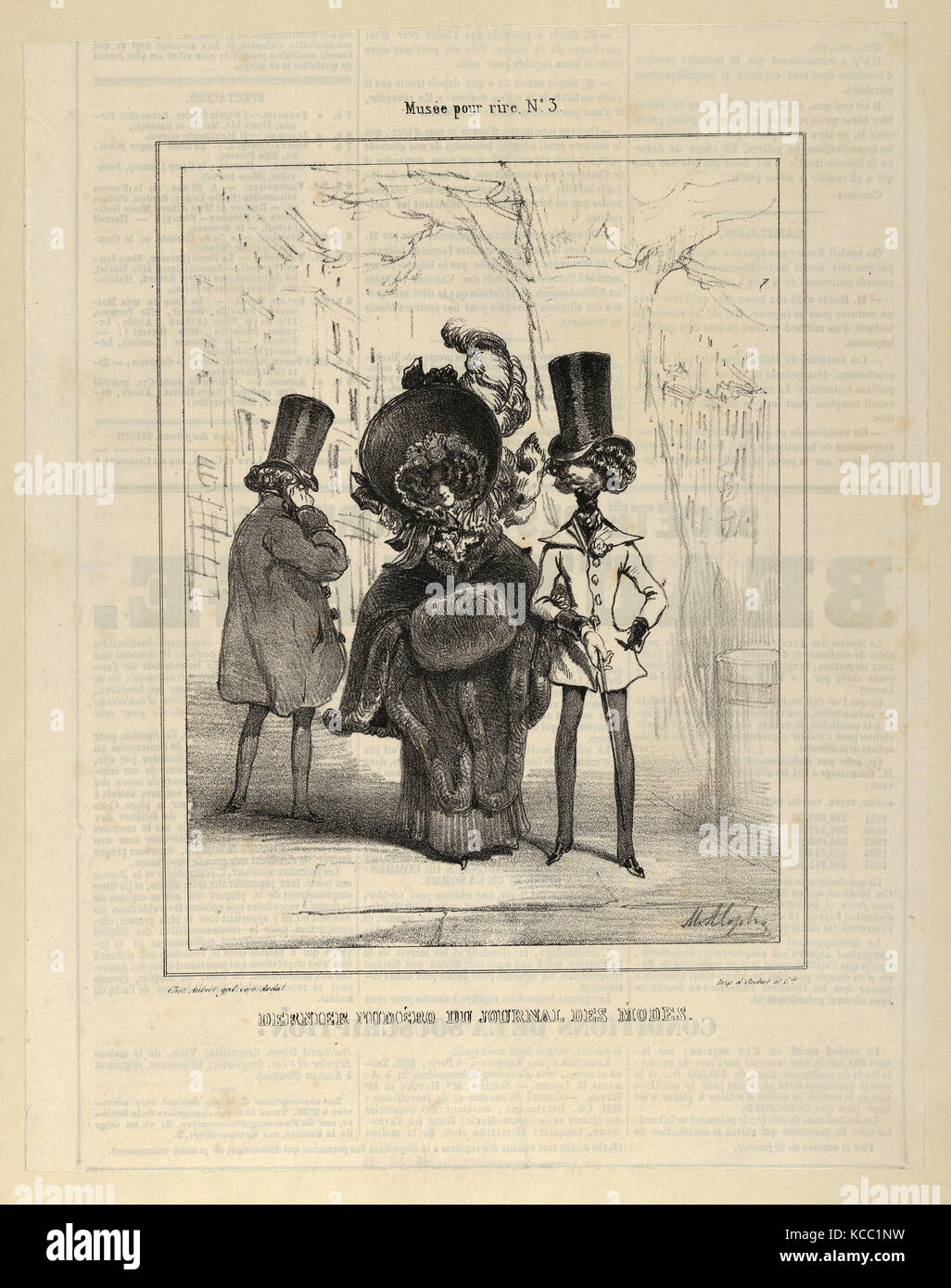 Zeichnungen und Drucke, Drucken, Musée pour rire Nr. 3, letzte numéro du Journal de Modi, Künstler, Marie Alexandre Alophe, Französisch Stockfoto