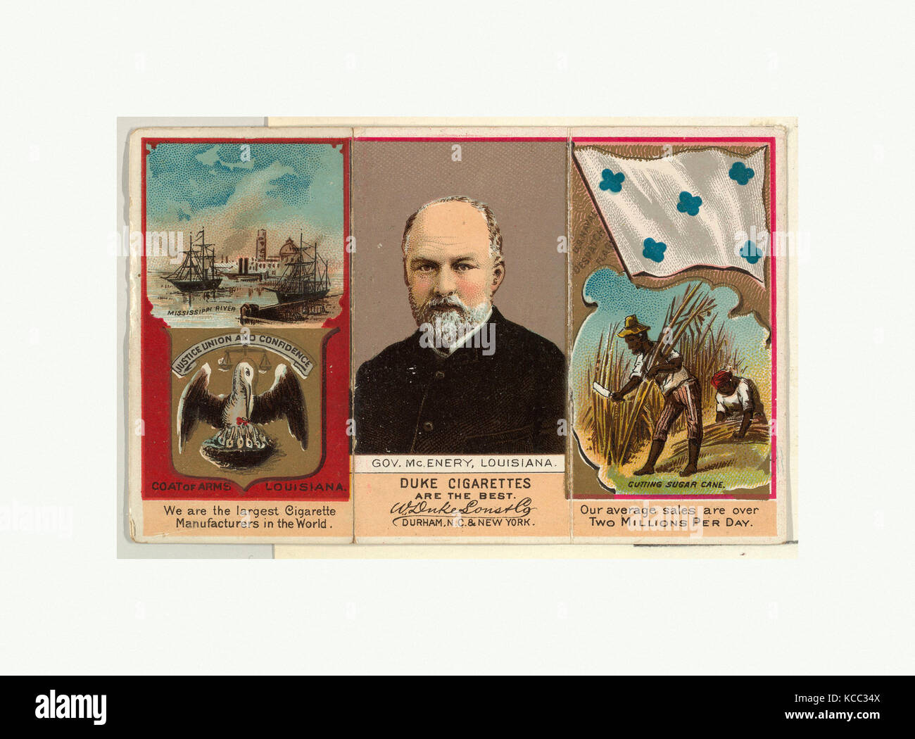 Gouverneur McEnery, Louisiana, von "Gouverneure, Arme, etc.'-Reihe (N 133-2), durch Herzog Söhne & Co., Ca. 1888 Stockfoto