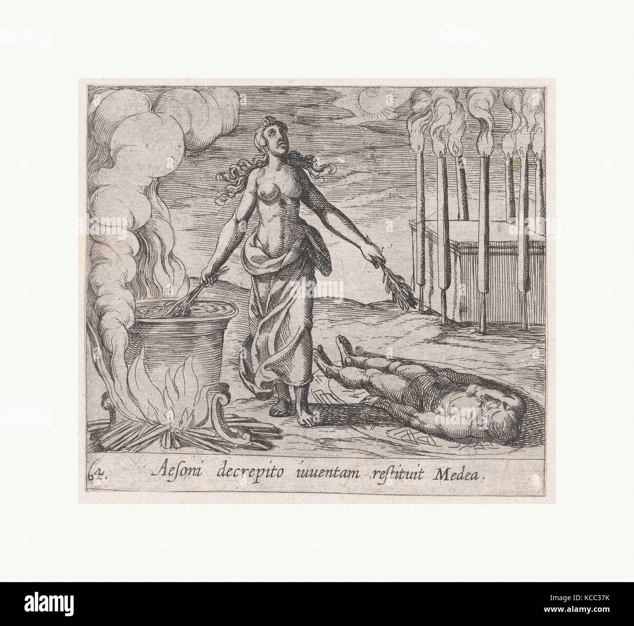 Platte64: Medea die Wiederherstellung Aeson Jugend (Aesoni decrepito iuventam restituit Medea), aus Ovids 'Metamorphoses Stockfoto