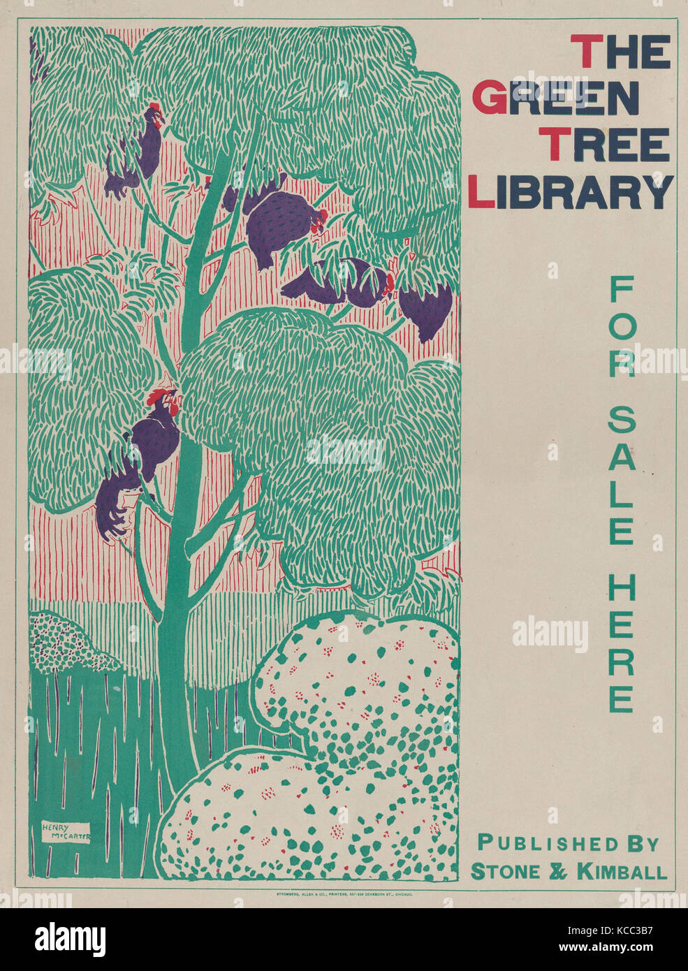 Der Grüne Baum Bibliothek, 1894, Lithographie, Blatt: 16 5/6 x 12 1/2 in. (41,7 x 31,8 cm), Henry McCarter (Amerikanische, Philadelphia Stockfoto