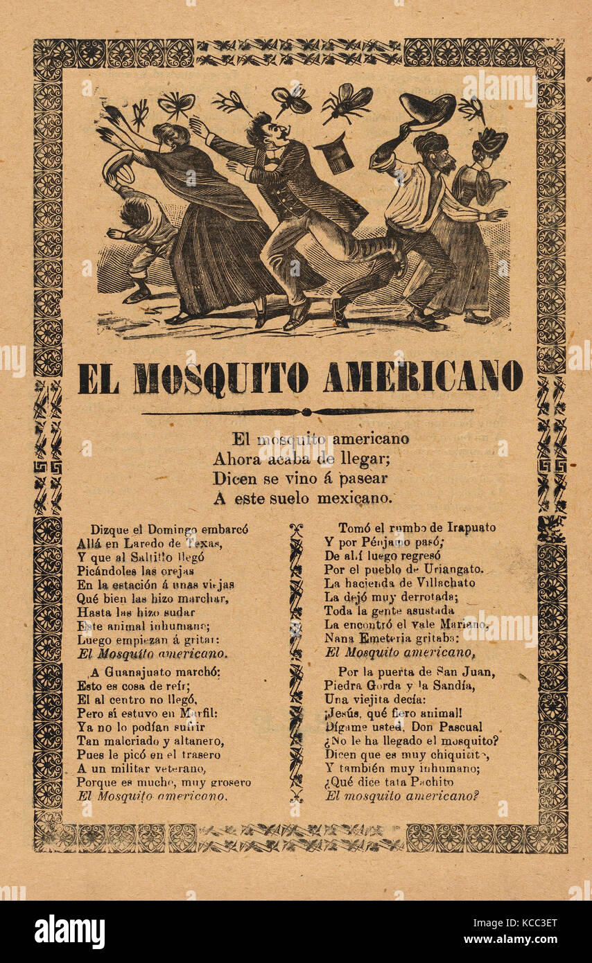 Prospekt über die amerikanische Moskito mit Vers kritische des US-Imperialismus, José Guadalupe Posada (Mexikanisch, 1851 - 1913 Stockfoto