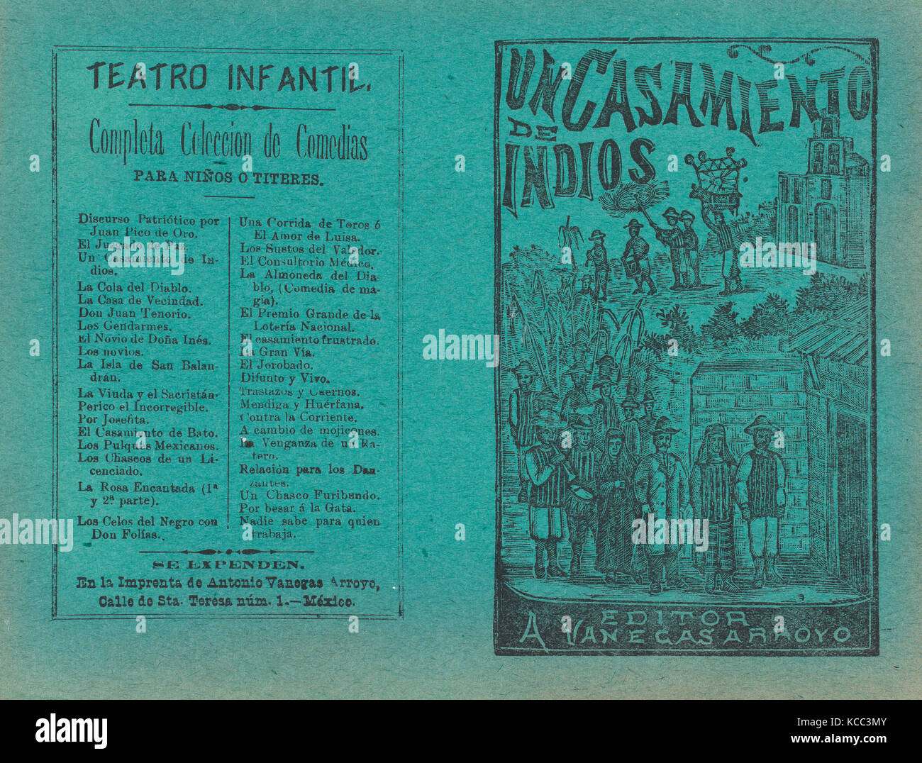 Abdeckung für "Un Casamiento de Indios', eine Hochzeit Prozession nach einer Braut und Bräutigam, José Guadalupe Posada Mexikanische, 1851 - 1913 Stockfoto