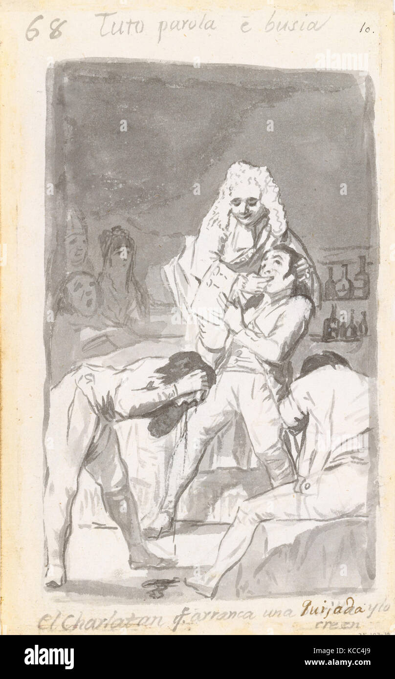 An der Pfalzgraf (Al Conde Palatino), Studie für Capricho, Platte 33, Goya, 1796-97 Stockfoto