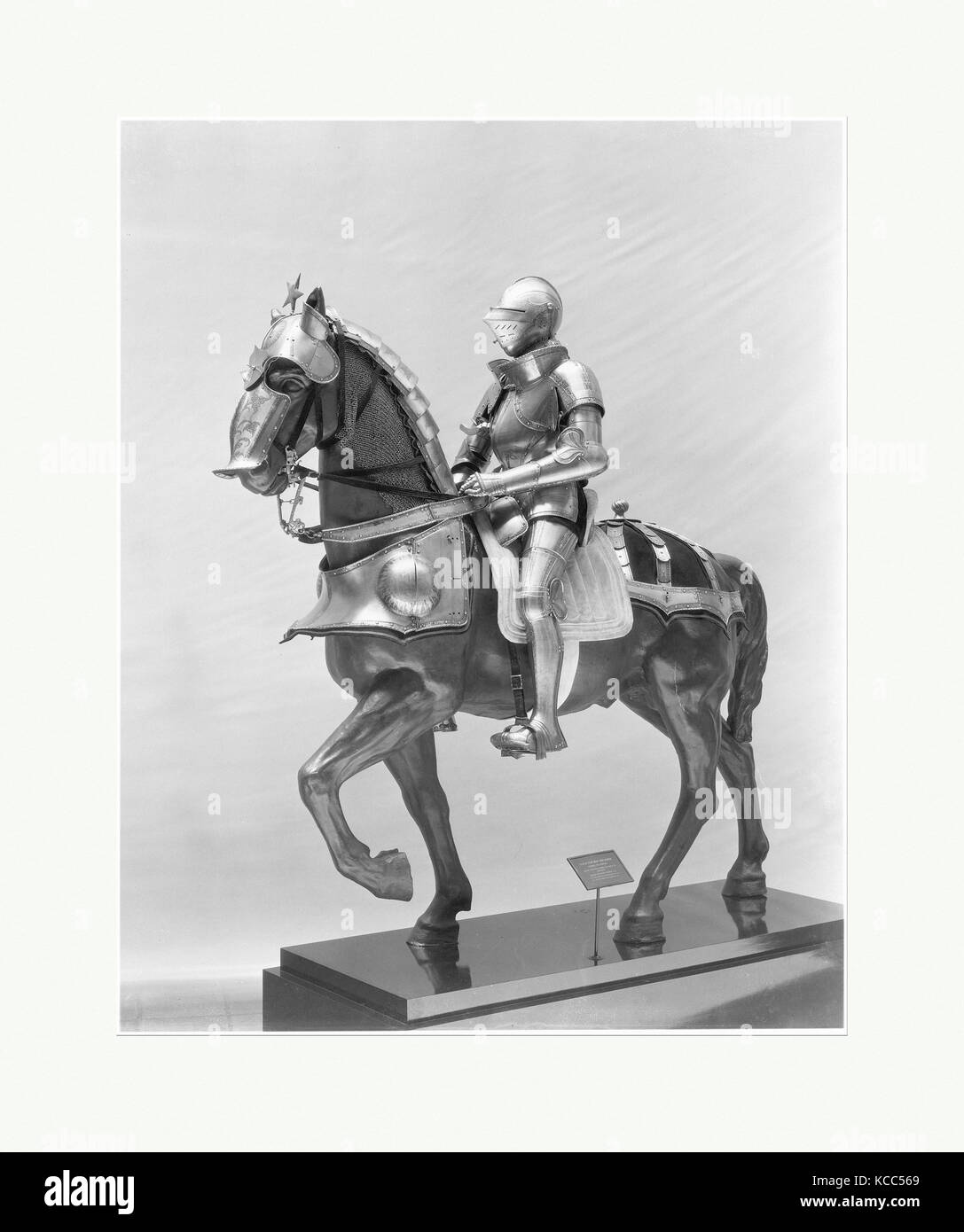 Rüstung für Mensch und Pferd vermutlich für Baron Pankraz von Freyberg (1508 - 1565), die Rüstung des Mann, Ca. 1535 - 40; Pferd Rüstung Stockfoto