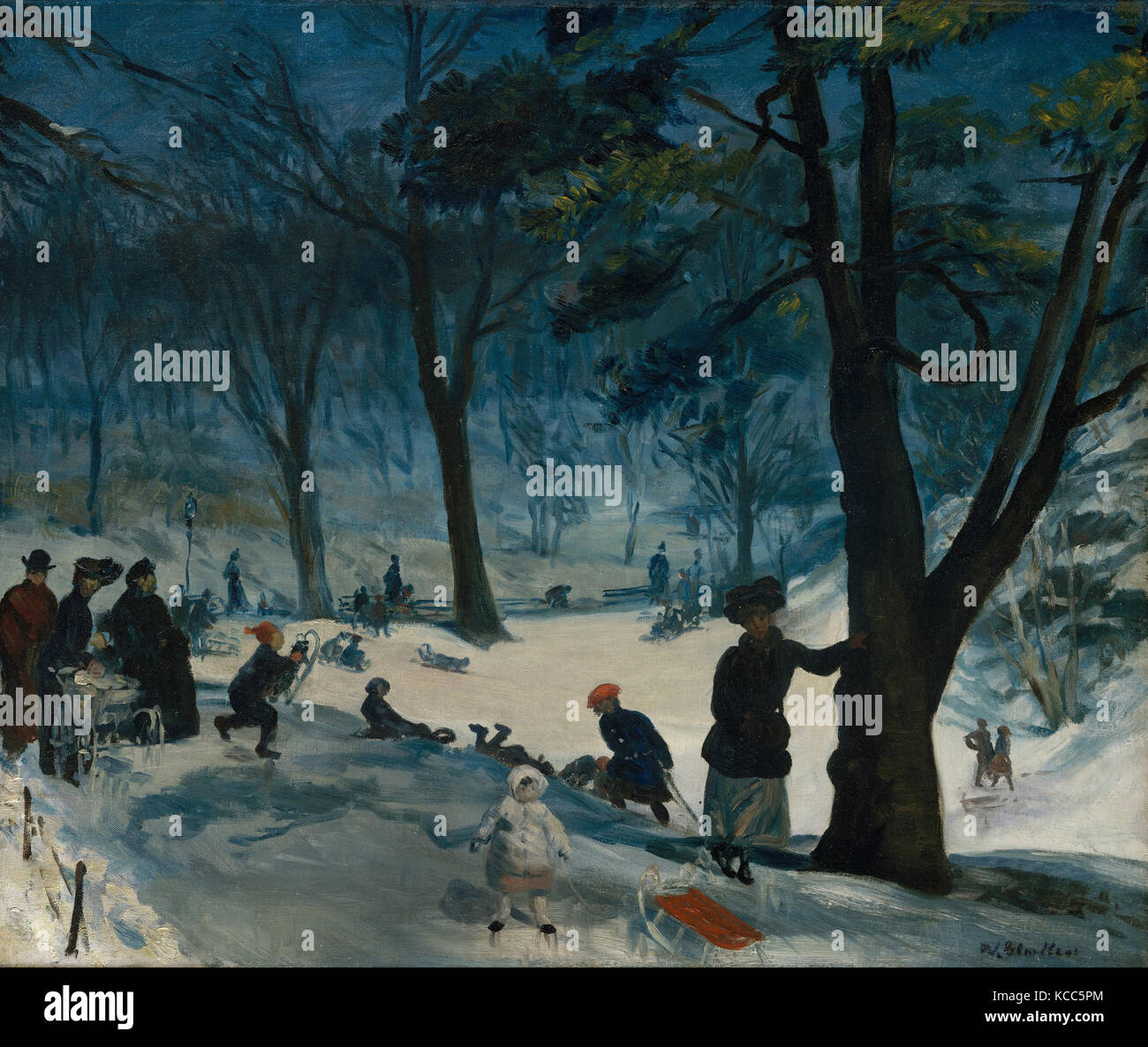 Central Park, Winter, William James Glackens, Ca. 1905 Stockfoto
