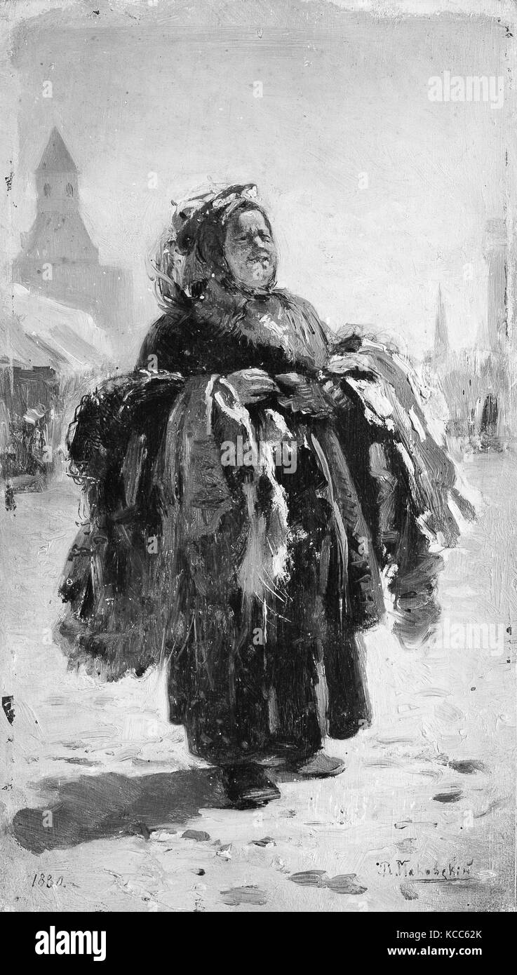 Die Hausierer, 1880, Öl auf Holz, 10 x 5 3/4 in. (25,4 x 14,6 cm), Gemälde, Vladimir Egorovich Makovsky (Russisch, Moskau 1848 Stockfoto