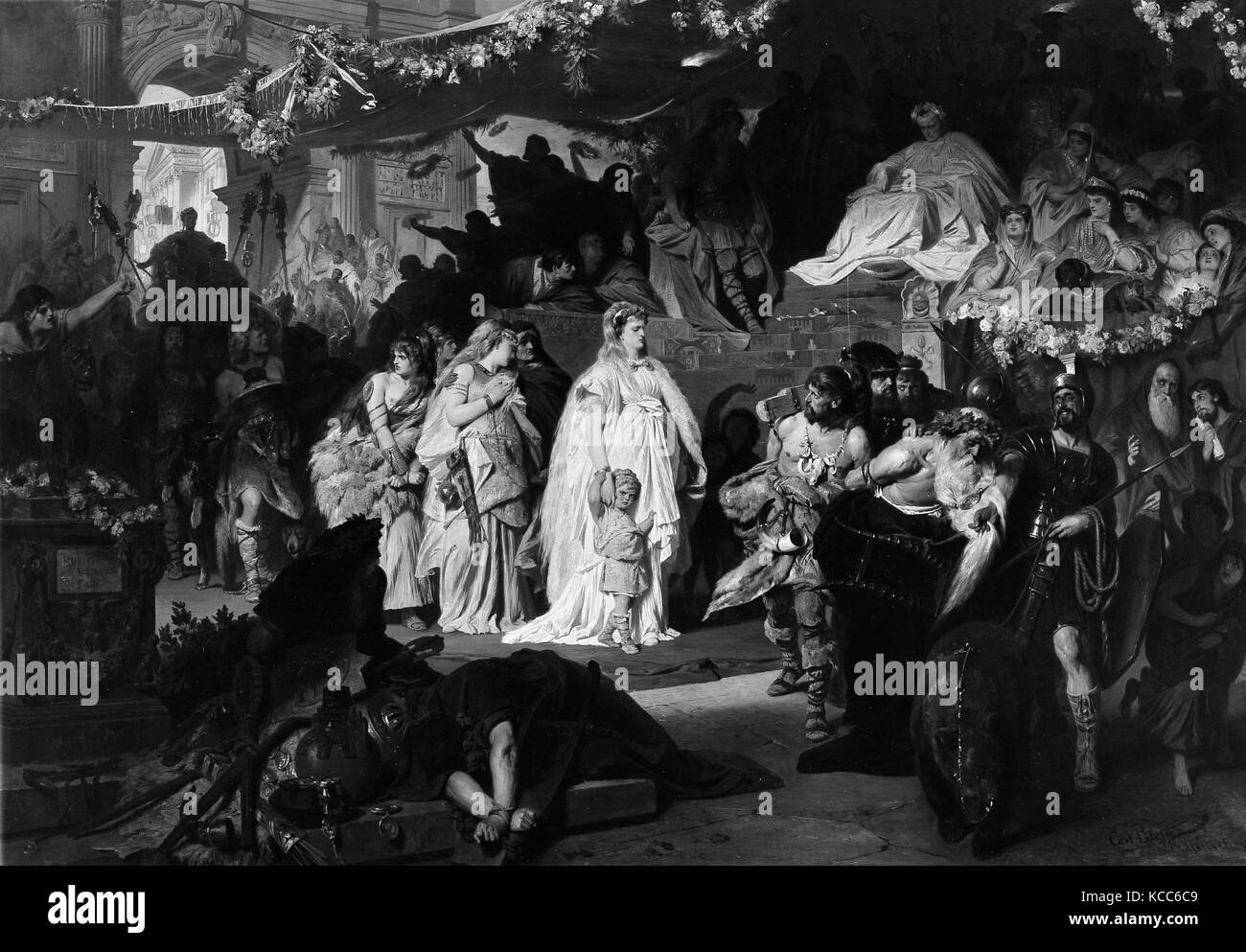 Thusnelda an den triumphalen Einzug des Germanicus in Rom, Karl Theodor von Piloty, Ca. 1875 Stockfoto