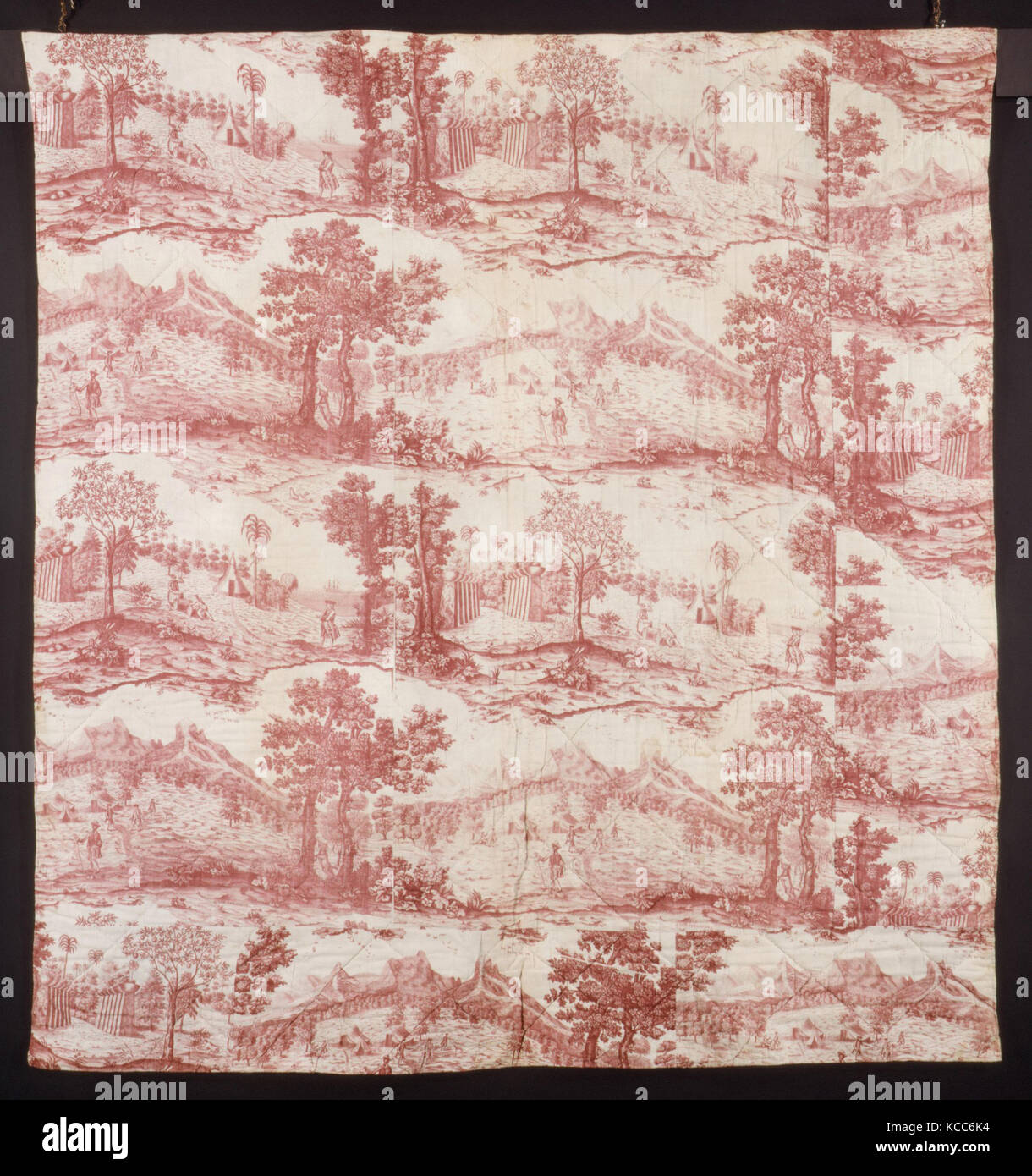 Tinian, 1785-90, Britische, Baumwolle, L.84 x W. 75 1/2 (213,4 x 191,8 cm), Breite: 34 13/16 (88,5 cm), Textiles-Printed Stockfoto