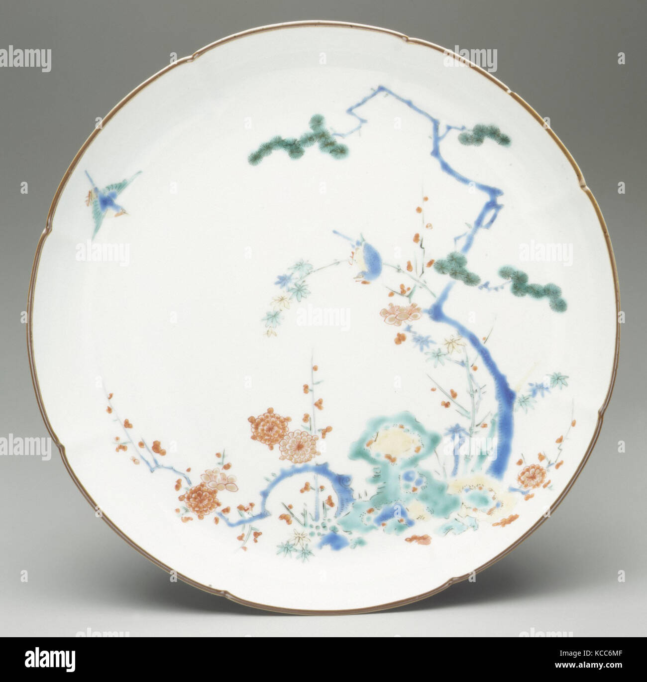 Teller, Ca. 1700, Japanisch, für den europäischen Markt, Hartporzellan, Durchmesser: 7 cm. (19,1 cm), Ceramics-Porcelain-Export Stockfoto