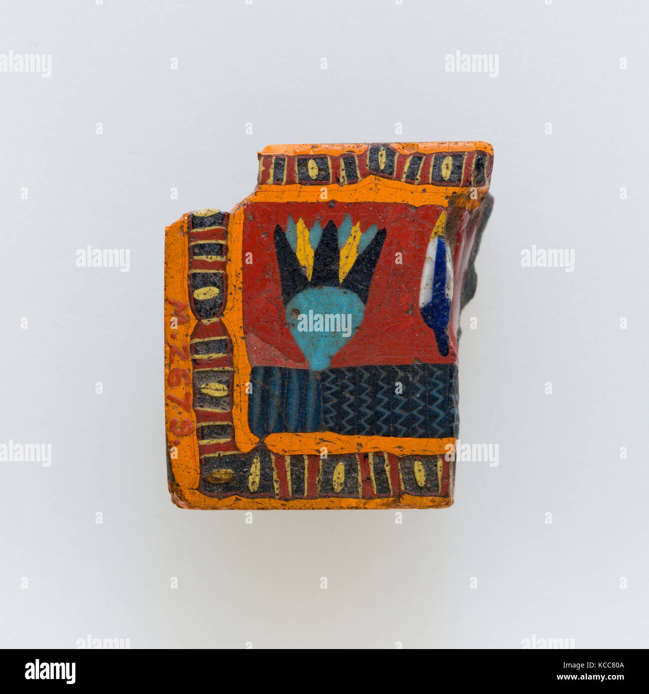 Inlay Fragment, mit Lotus in einem Pool, 100 BC - 100 AD Stockfoto