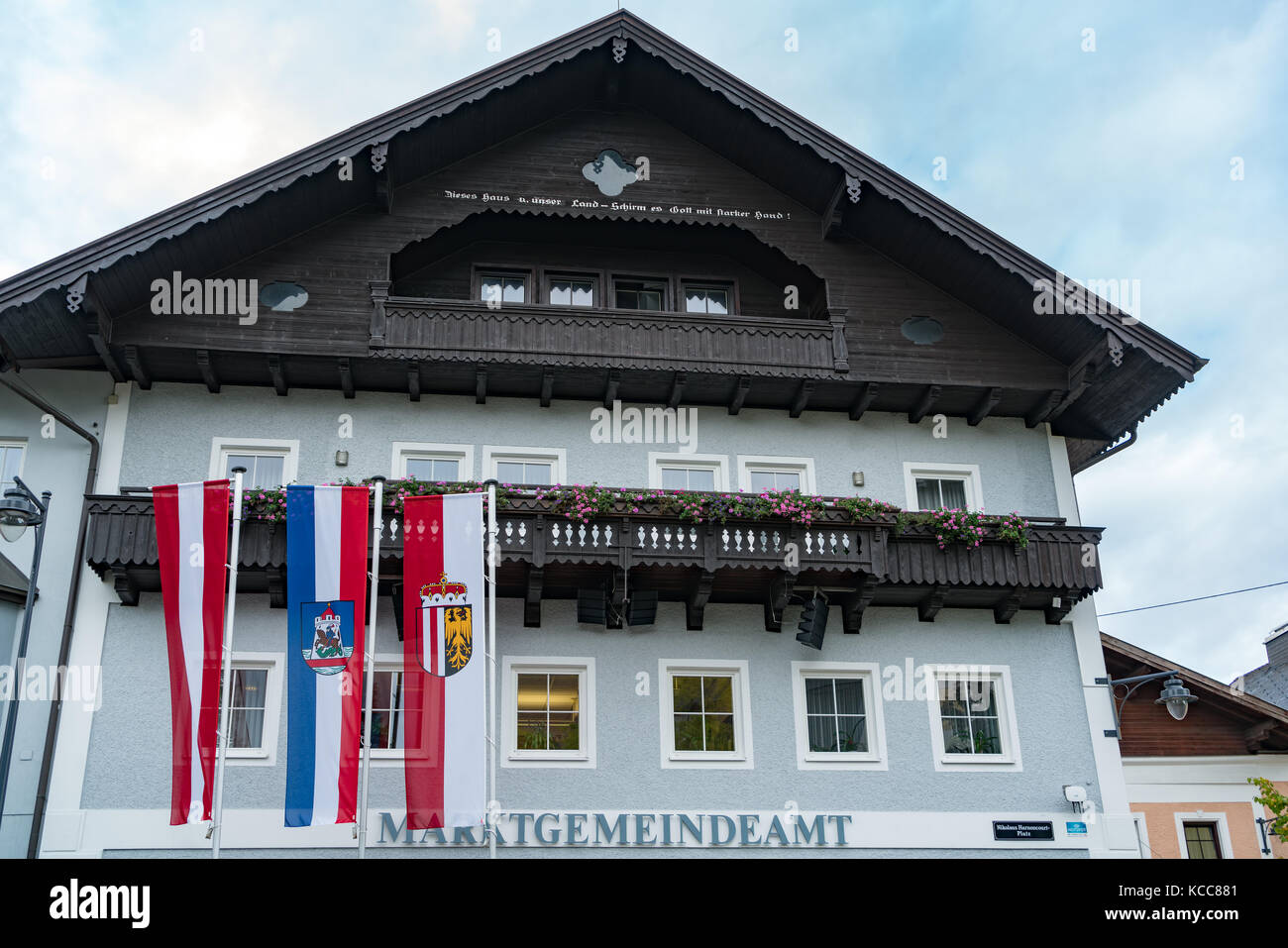 Außenansicht des Gebäudes in St. Georgen Stockfoto