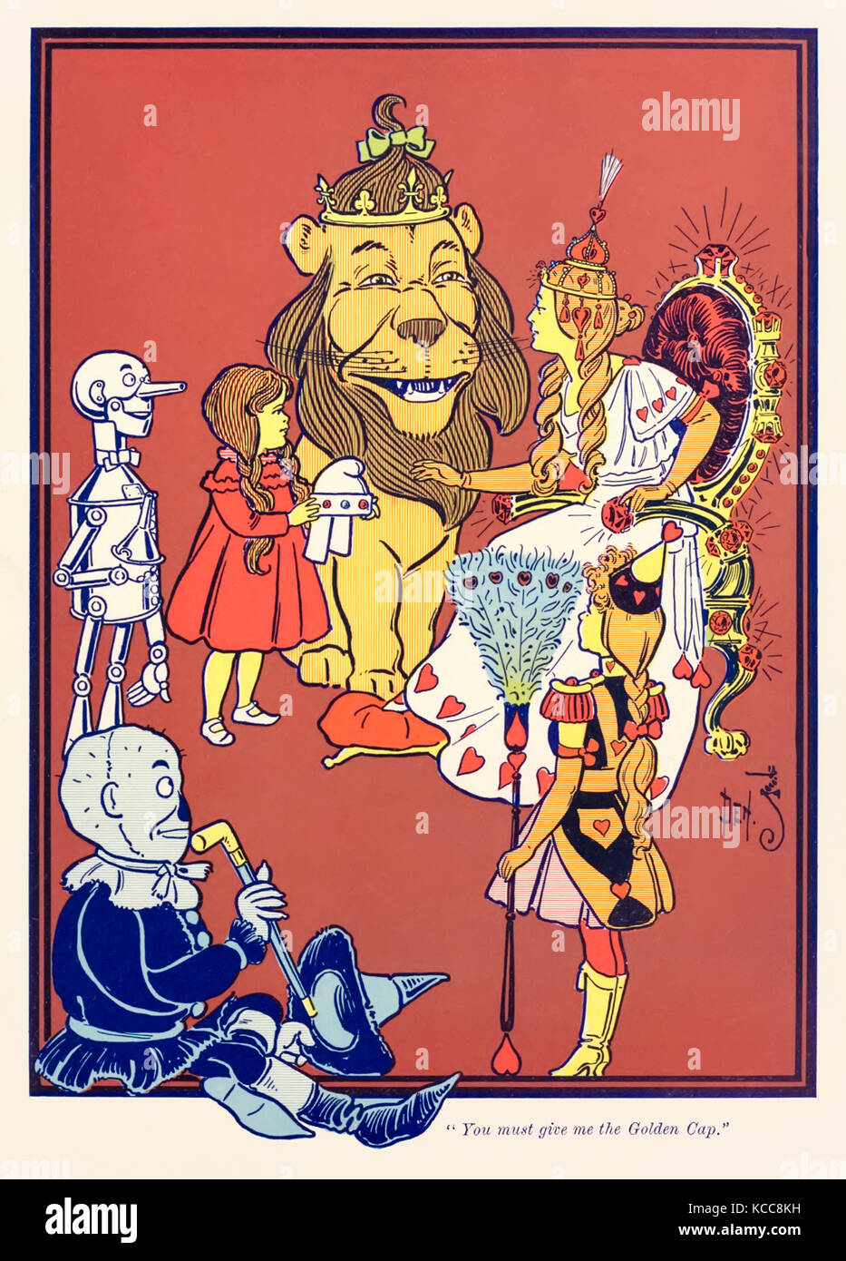 "Sie müssen mir die goldene Kappe." aus "Der Zauberer von Oz" von L.Frank Baum (1856-1919) mit Bildern von W. W. Denslow (1856-1915). Weitere Informationen finden Sie unten. Stockfoto