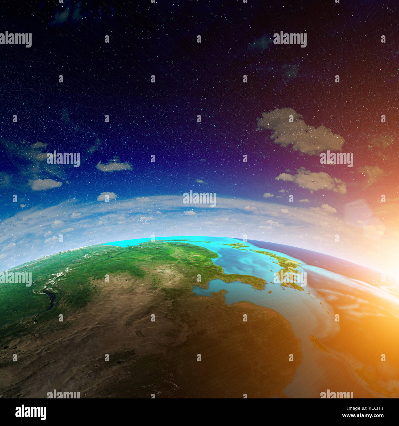 Planet Erde 3D-Rendering Stockfoto