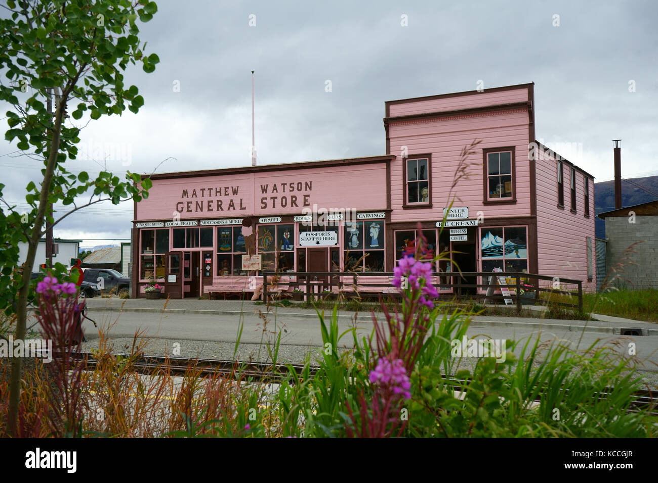 Historische Matthew Watson General Store, Carcross, Yukon Terr. Kanada Stockfoto