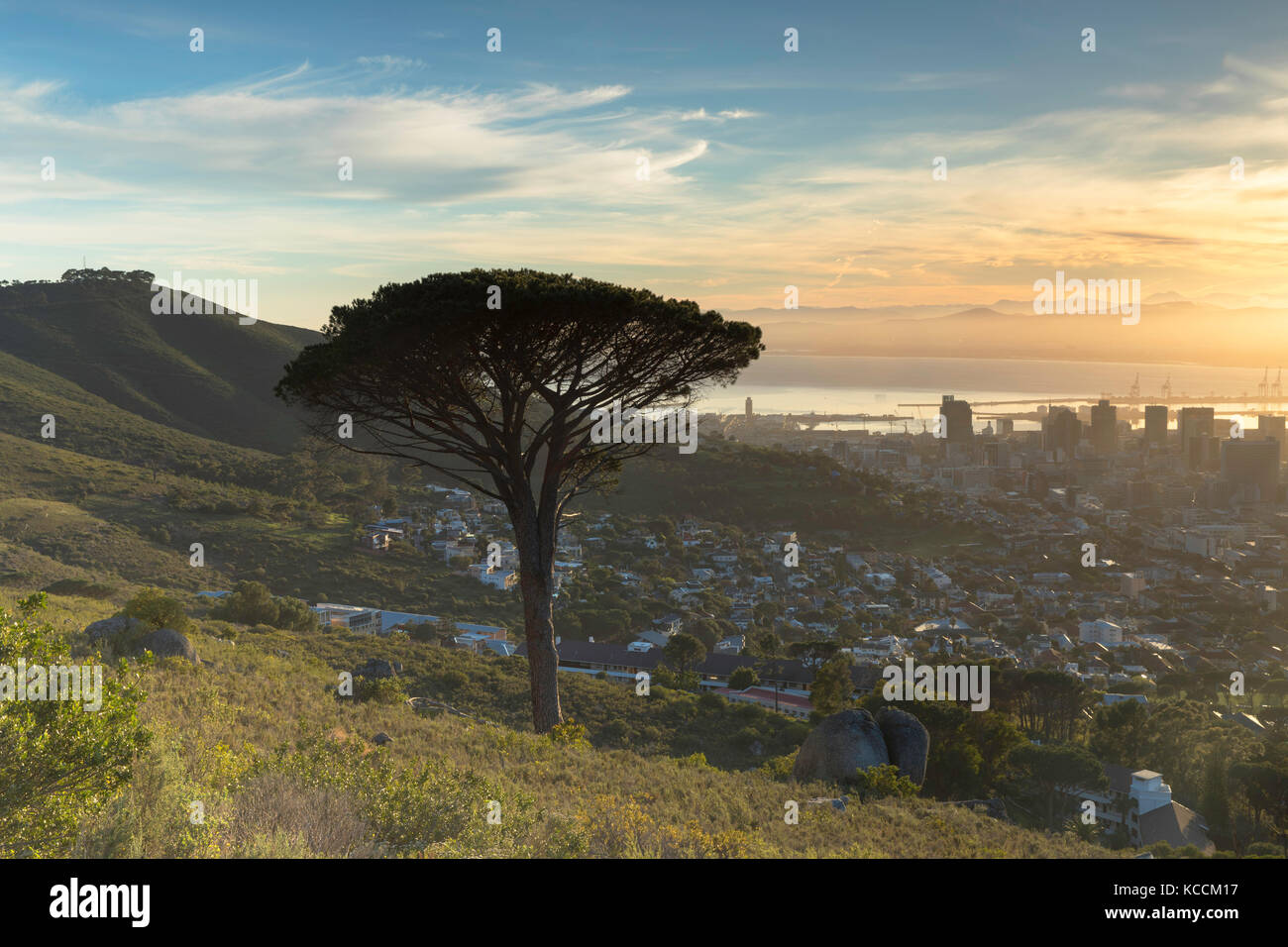 Blick auf die Stadt, Cape Town, Western Cape, Südafrika Stockfoto