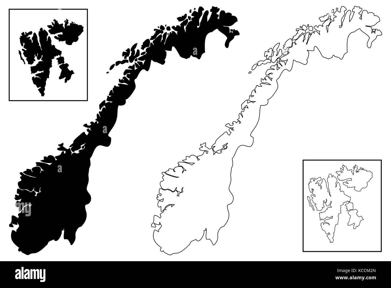 Norwegen karte Vektor-illustration, kritzeln Skizze Norwegen (Svalbard) Stock Vektor