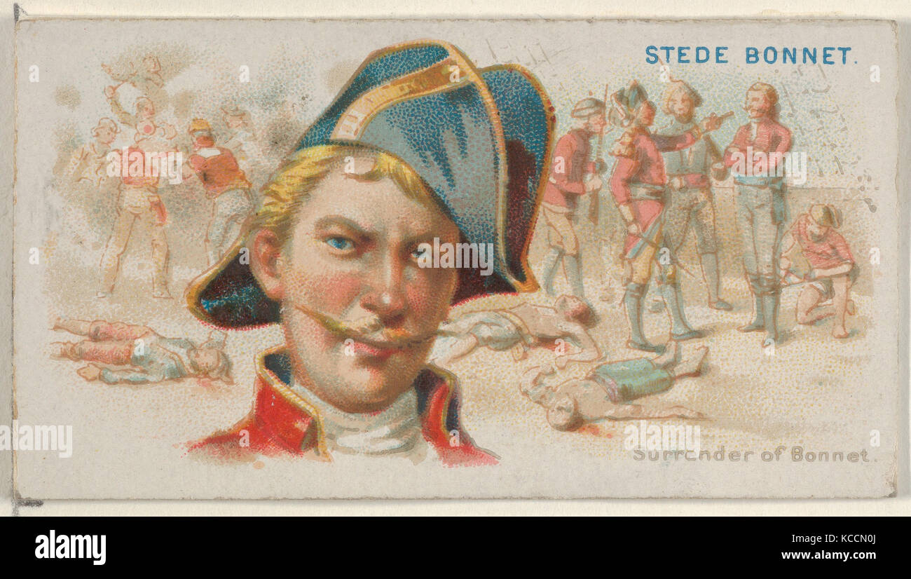 Stede Bonnet, der Motorhaube ergeben, von den Piraten der Spanischen Main-Serie (N19) für Allen & Ginter Zigaretten, Ca. 1888 Stockfoto