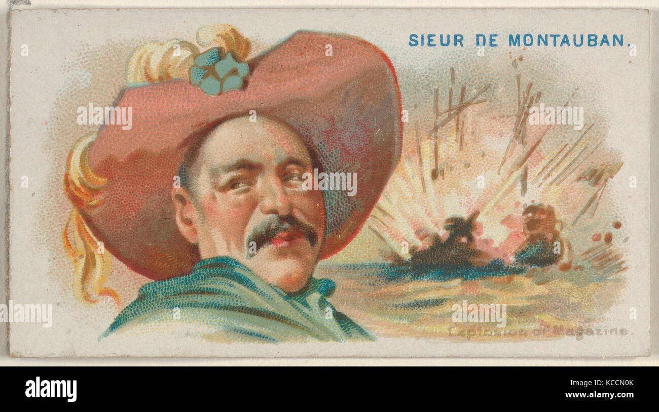 Sieur de Montauban, Explosion der Magazine, von den Piraten der Spanischen Main-Serie (N19) für Allen & Ginter Zigaretten Stockfoto