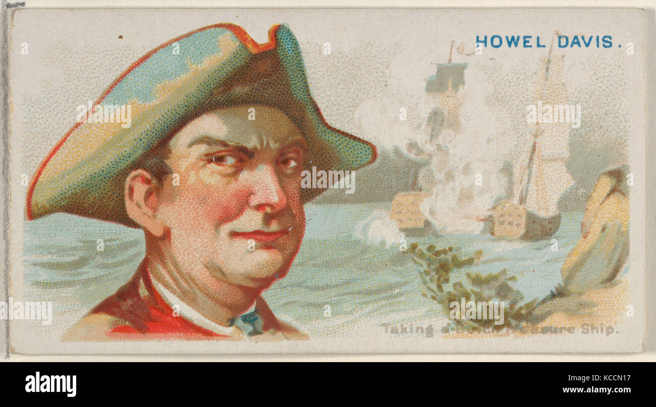 Howell Davis, einem niederländischen Schatz Schiff, von den Piraten der Spanischen Main-Serie (N19) für Allen & Ginter Zigaretten Stockfoto