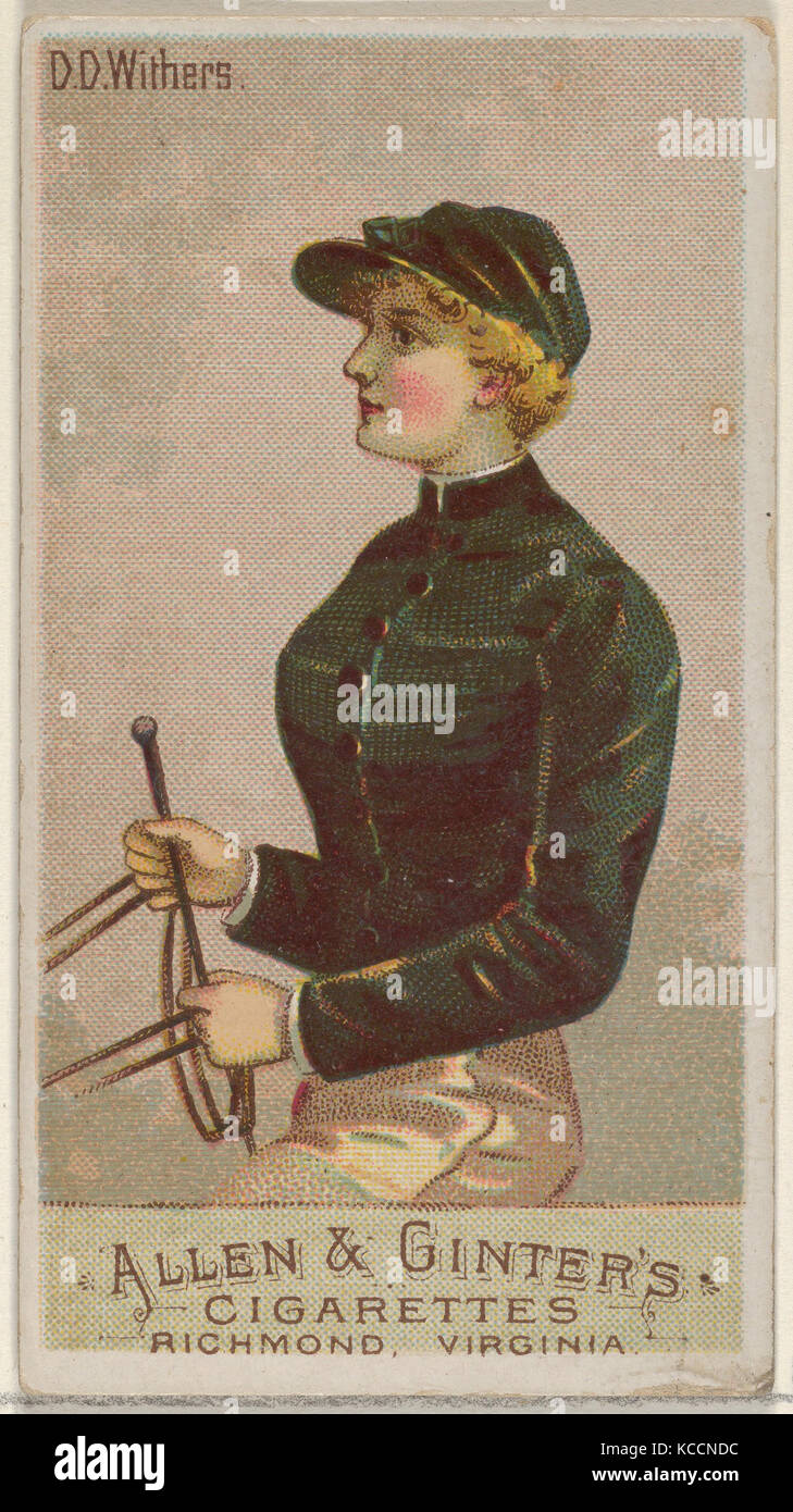 D.D. Widerrist, aus der Racing Farben der World Series (N22a) für Allen & Ginter Zigaretten, 1888 Stockfoto