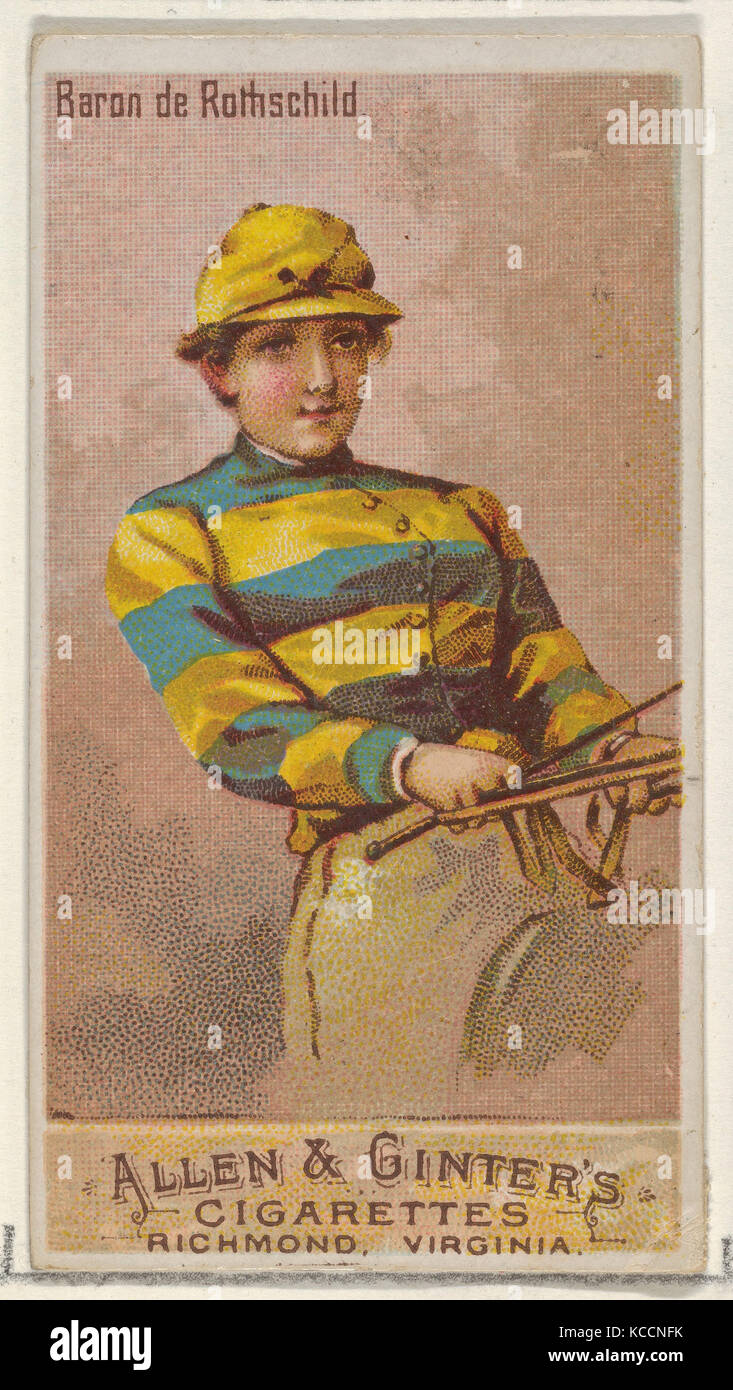 Baron de Rothschild, aus der Racing Farben der World Series (N22a) für Allen & Ginter Zigaretten, 1888 Stockfoto