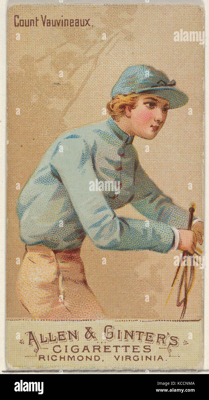 Anzahl Vauvineaux, aus der Racing Farben der World Series (N22b) für Allen & Ginter Zigaretten, 1888 Stockfoto