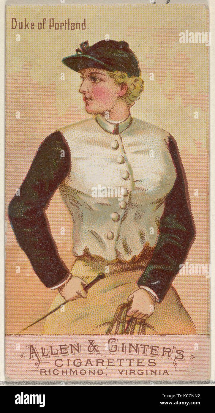Herzog von Portland, aus der Racing Farben der World Series (N22b) für Allen & Ginter Zigaretten, 1888 Stockfoto