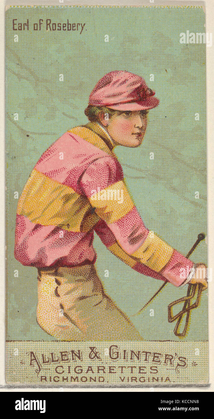 Herzog von Rosebery, aus der Racing Farben der World Series (N22b) für Allen & Ginter Zigaretten, 1888 Stockfoto